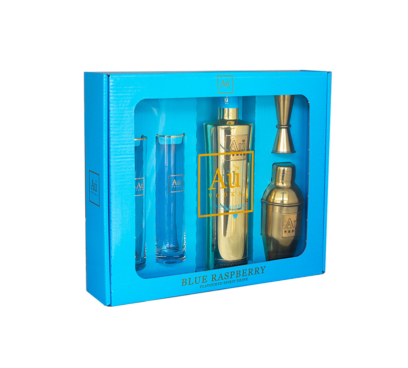 Au Vodka Blue Raspberry Cocktail Gift Set 70cl 700ml
