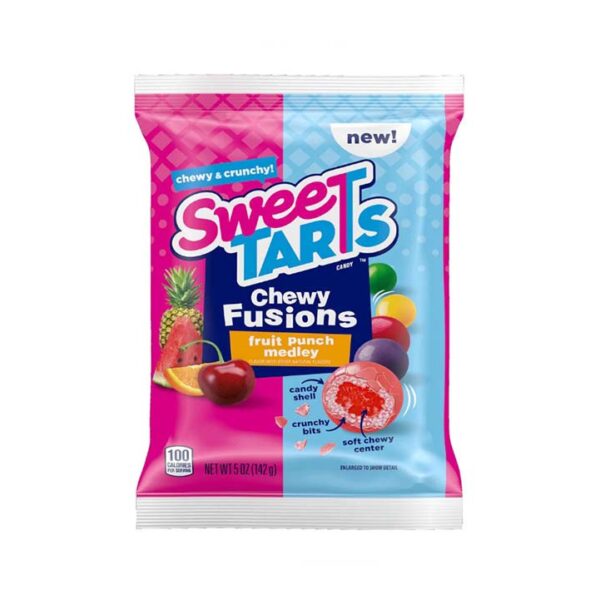 SweeTarts Chewy Fusions Fruit Punch Medley Peg Bag 142g