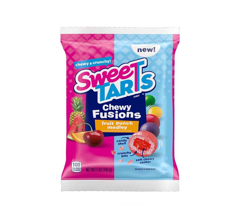 SweeTarts Chewy Fusions Fruit Punch Medley Peg Bag 142g