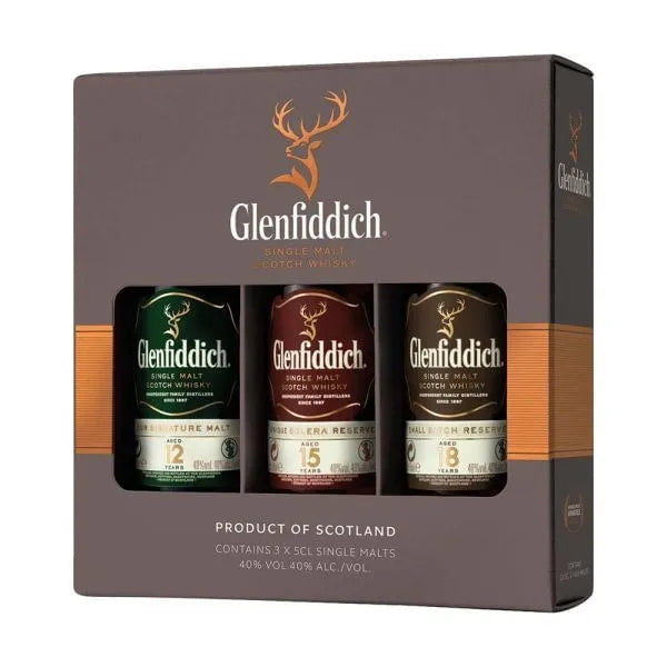 Glenfiddich Whiskey 3x5cl Miniature Gift Set