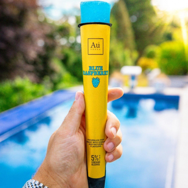 Au Vodka Blue Raspberry Frozen Ice Pop 100ml