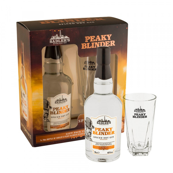 Peaky Blinder Spiced Gin Gift Set with Branded Glass 70cl / 700ml