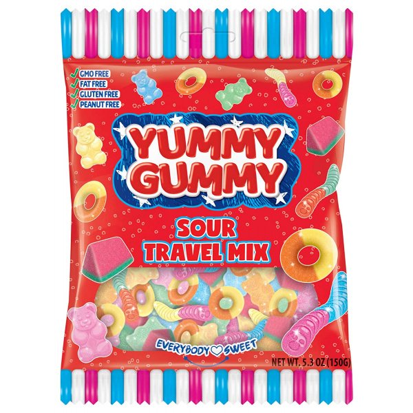 Yummy Gummy Sour Travel Mix 150g
