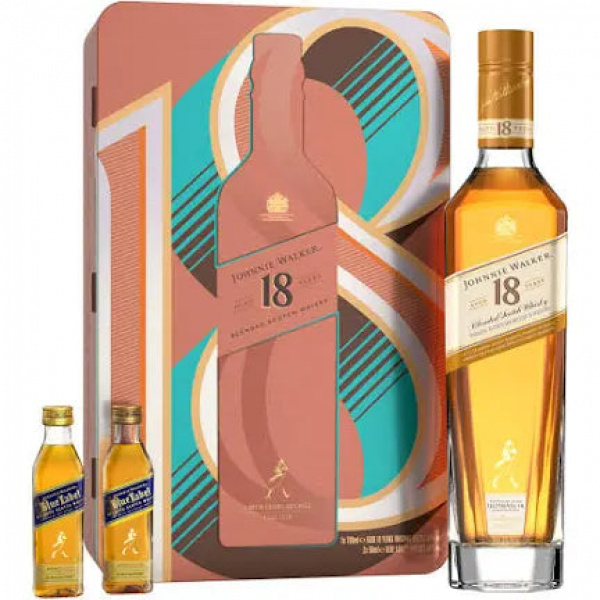 Johnnie Walker 18 Year Whisky Gift Set With 2x 5cls