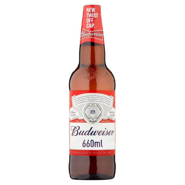 Budweiser Lager Beer 660ml Single Bottle