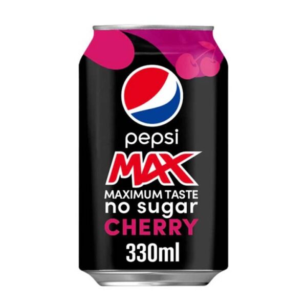 Pepsi Max Cherry No Sugar Cola Can 300ml