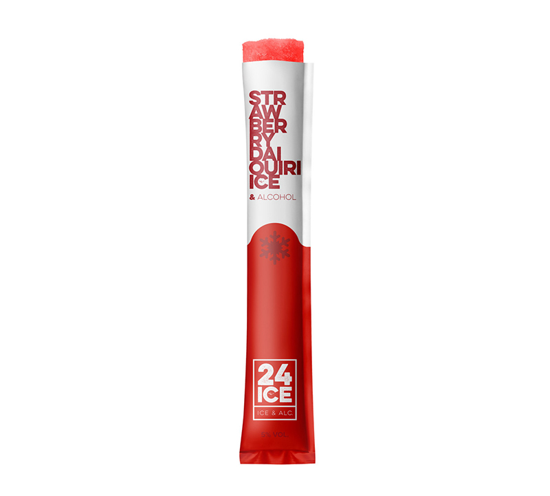 24 ICE Frozen Cocktail Strawberry Daiquiri Single Ice Pop
