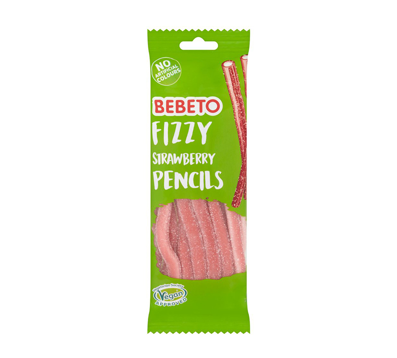 Bebeto Fizzy Strawberry Pencils 160g