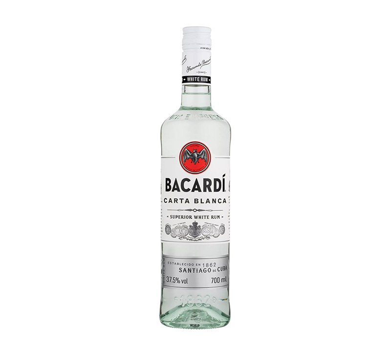 Personalized Bacardi Carta Blanca Rum Bottle With Custom Label 70cl 700ml