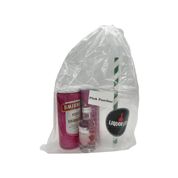 Pink Panther DIY Cocktail Bag – Pink Red Bull, Smirnoff Cranberry & Absolut Raspberry