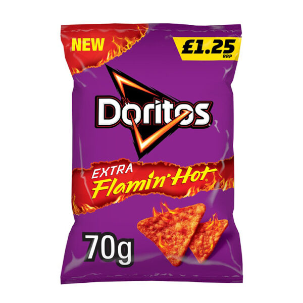 Doritos Extra Flamin Hot Sharing Bag Crisps PM 70g