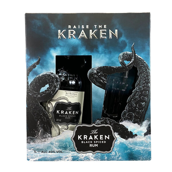 Kraken Black Spiced Rum Glass Gift Pack 1L