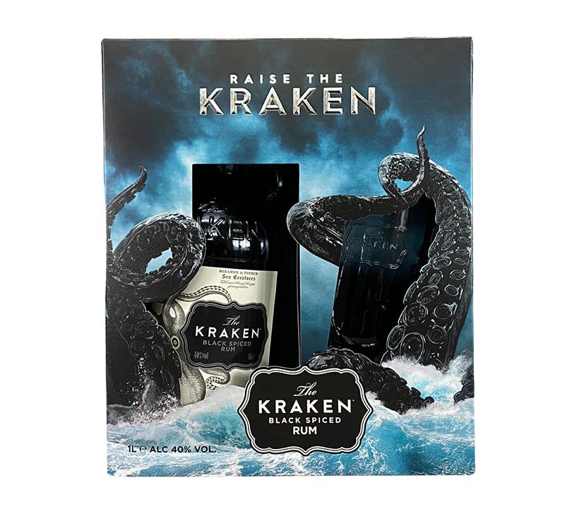 Kraken Black Spiced Rum Glass Gift Pack 1L