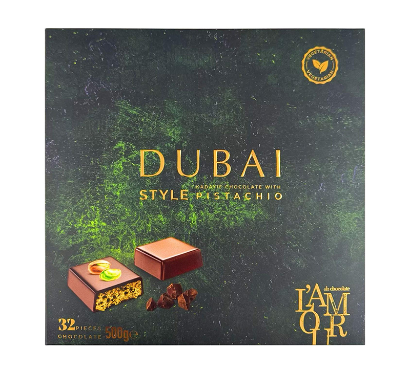 L'amour Du Dubai Kadayif Chocolate Style Pistachio Kunafa 32Pcs Pack 500g