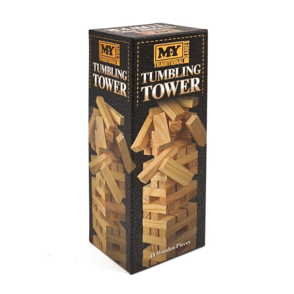 M.Y Traditional Tumbling Tower Game With 48 Wooden Pieces in Gift Box