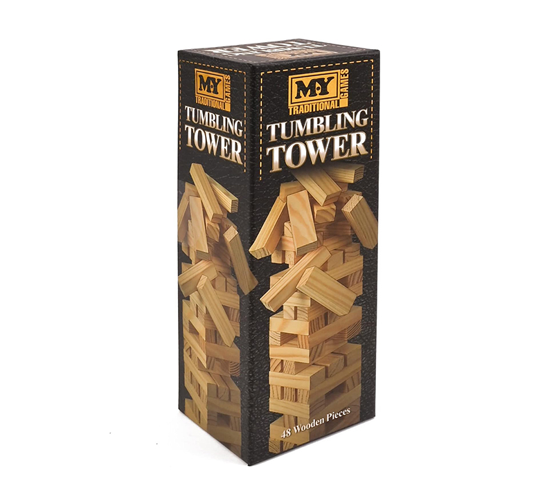 M.Y Traditional Tumbling Tower Game With 48 Wooden Pieces in Gift Box