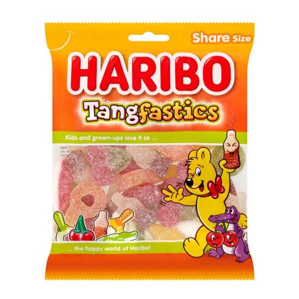 Haribo Tangfastics Fruit & Cola Flavour Fizzy Jelly Sweets Sharing Bag 160g