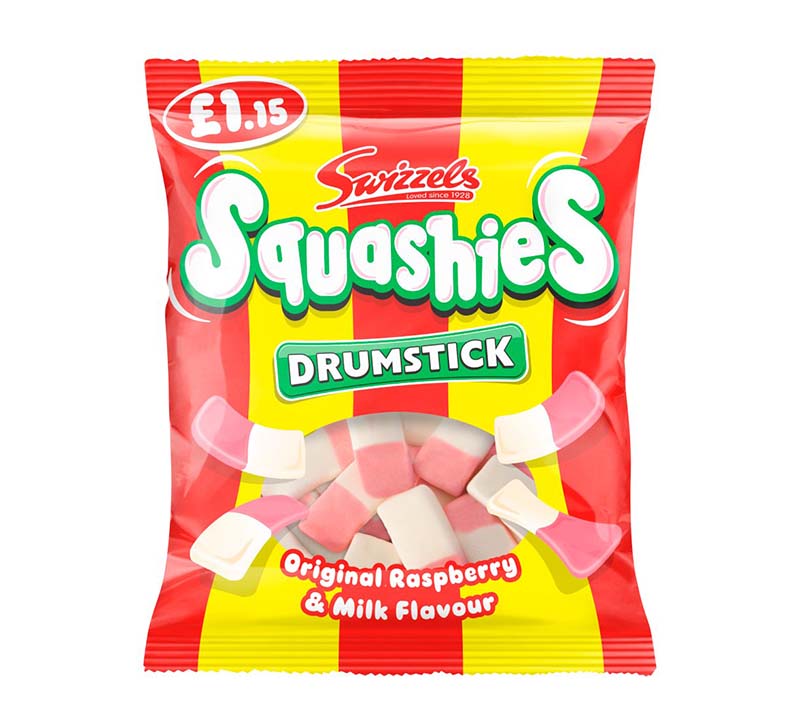 Swizzels Squashies Drumstick Original Raspberry & Milk Flavour 120g