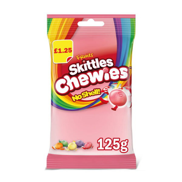 Skittles Chewies Vegan Sweets Fruit Flavoured Treat Bag PM 125g