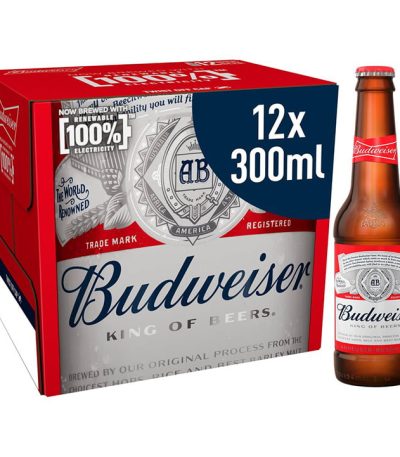 Budweiser Lager Beer Bottles 12x300ml