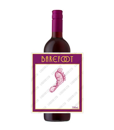 Personalised Barefoot Jammy Red Wine 75cl Bottle with Custom Label 1