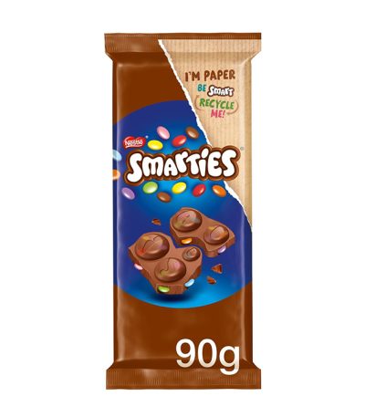 Smarties Milk Chocolate Sharing Block Bar 90g